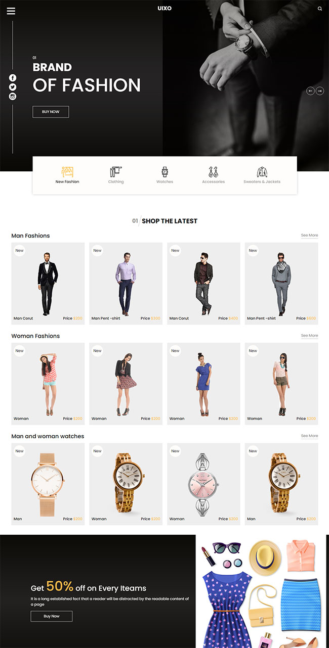 服装商城商品展示html模板免费下载
