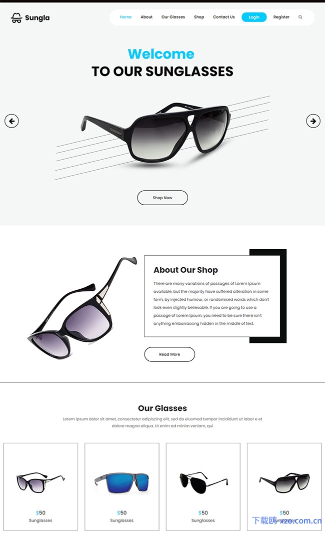 眼镜太阳镜电子产品网上商城商品展示模板